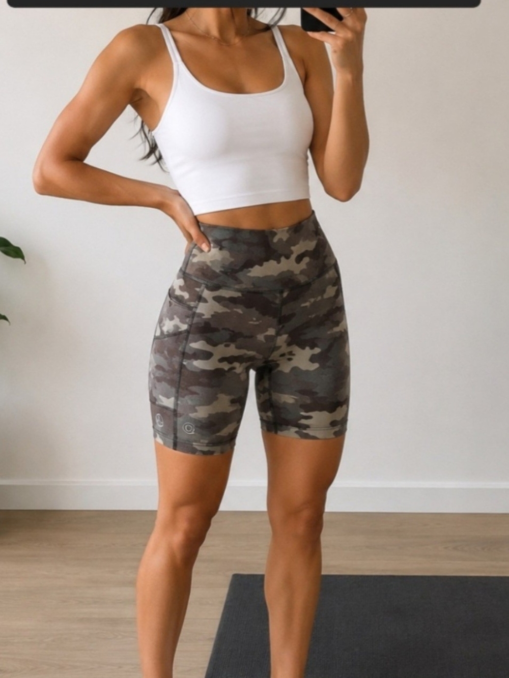Yogalicious Lux Camo High-Rise Biker Shorts – Women's Size M